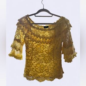 Yellow Lace Women Top